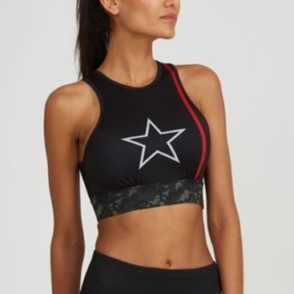 Noli Yoga Aria Rebel Star Mesh Camo Sports Bra
